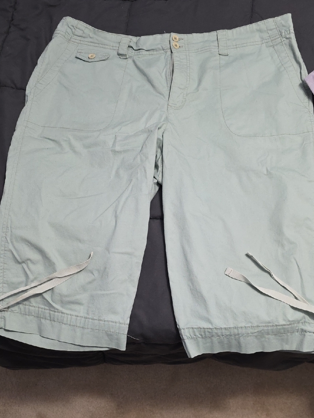Light Mint Green Cargo Bermuda Shorts